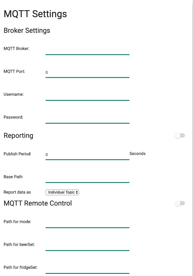 MQTT Remote Control Settings